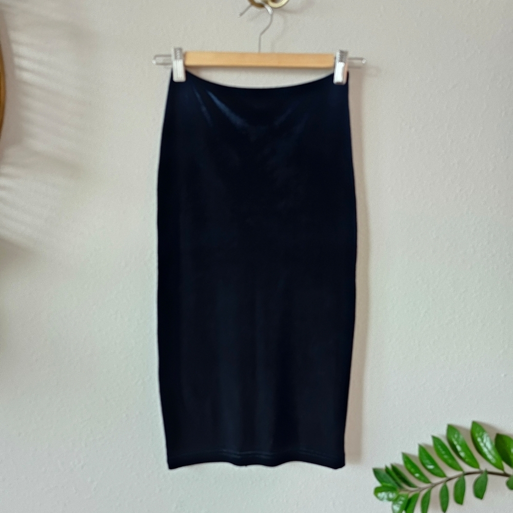 American Apparel Dark Emerald Velvet Pencil Skirt